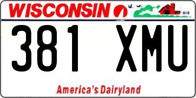 WI license plate 381XMU