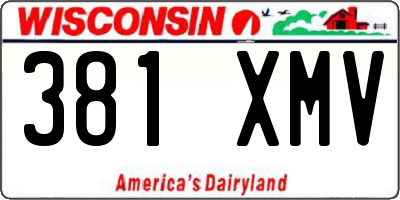 WI license plate 381XMV