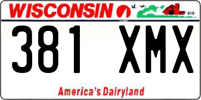 WI license plate 381XMX