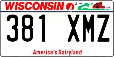 WI license plate 381XMZ