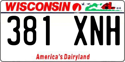 WI license plate 381XNH