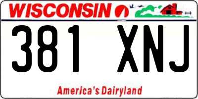 WI license plate 381XNJ
