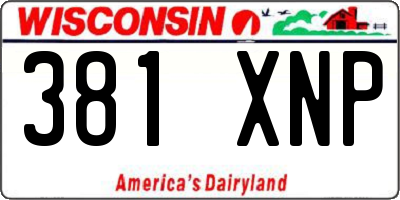 WI license plate 381XNP