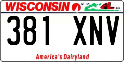WI license plate 381XNV