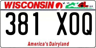 WI license plate 381XOQ