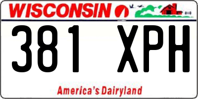 WI license plate 381XPH