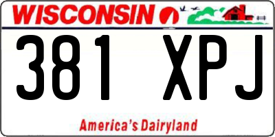 WI license plate 381XPJ