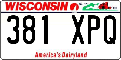 WI license plate 381XPQ