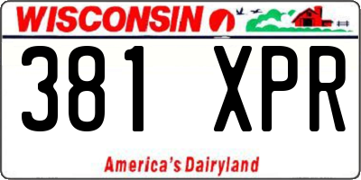WI license plate 381XPR