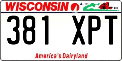 WI license plate 381XPT