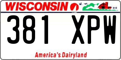 WI license plate 381XPW