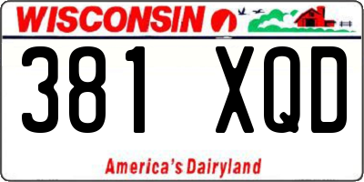 WI license plate 381XQD