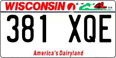 WI license plate 381XQE