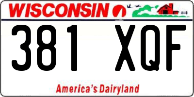 WI license plate 381XQF