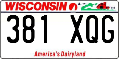 WI license plate 381XQG
