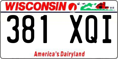 WI license plate 381XQI