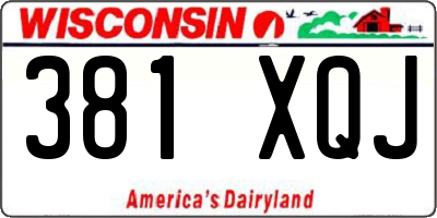 WI license plate 381XQJ