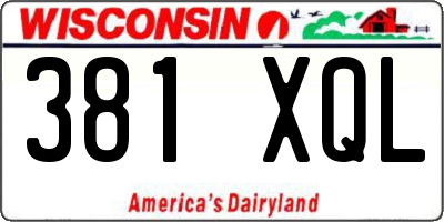 WI license plate 381XQL