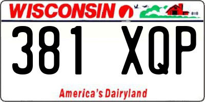 WI license plate 381XQP