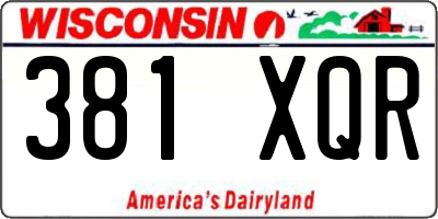 WI license plate 381XQR