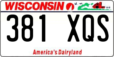 WI license plate 381XQS