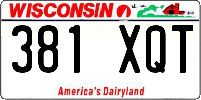 WI license plate 381XQT