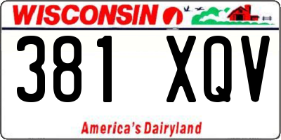WI license plate 381XQV