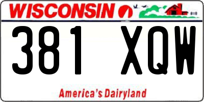 WI license plate 381XQW