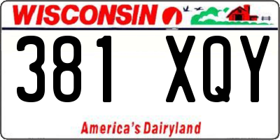 WI license plate 381XQY