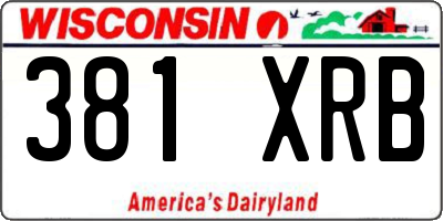 WI license plate 381XRB