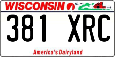 WI license plate 381XRC