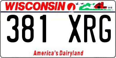 WI license plate 381XRG