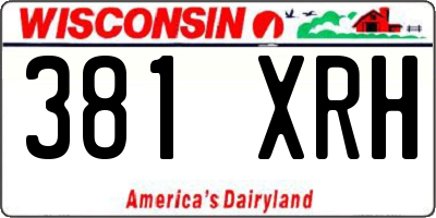 WI license plate 381XRH