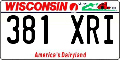 WI license plate 381XRI