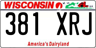 WI license plate 381XRJ