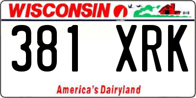WI license plate 381XRK