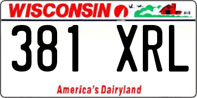 WI license plate 381XRL