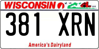 WI license plate 381XRN