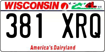 WI license plate 381XRQ