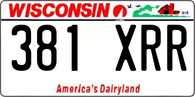 WI license plate 381XRR