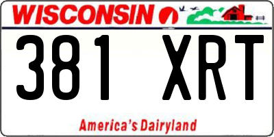 WI license plate 381XRT
