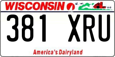 WI license plate 381XRU