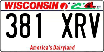 WI license plate 381XRV