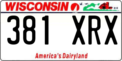 WI license plate 381XRX