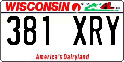 WI license plate 381XRY