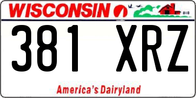 WI license plate 381XRZ