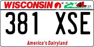 WI license plate 381XSE