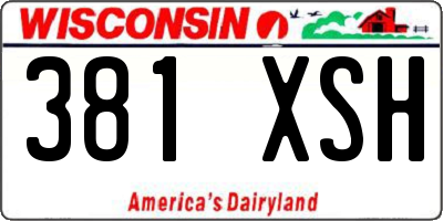 WI license plate 381XSH