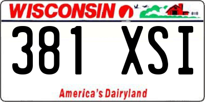 WI license plate 381XSI