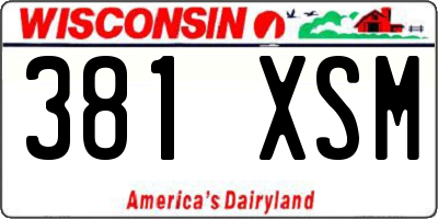WI license plate 381XSM